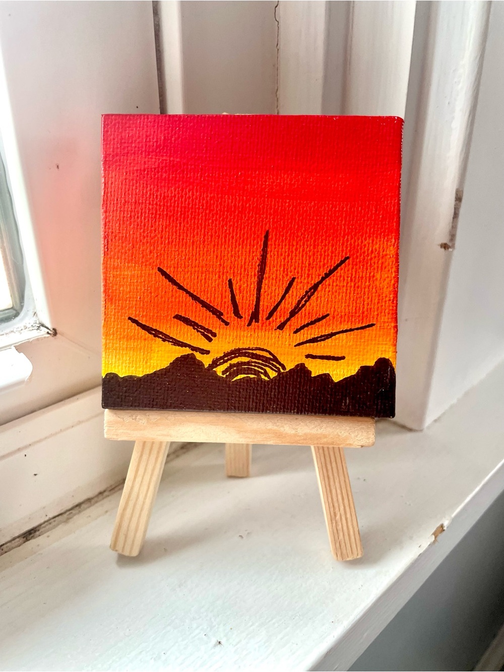 Sunrise Mini Canvas Wall Art - Red Orange Yellow